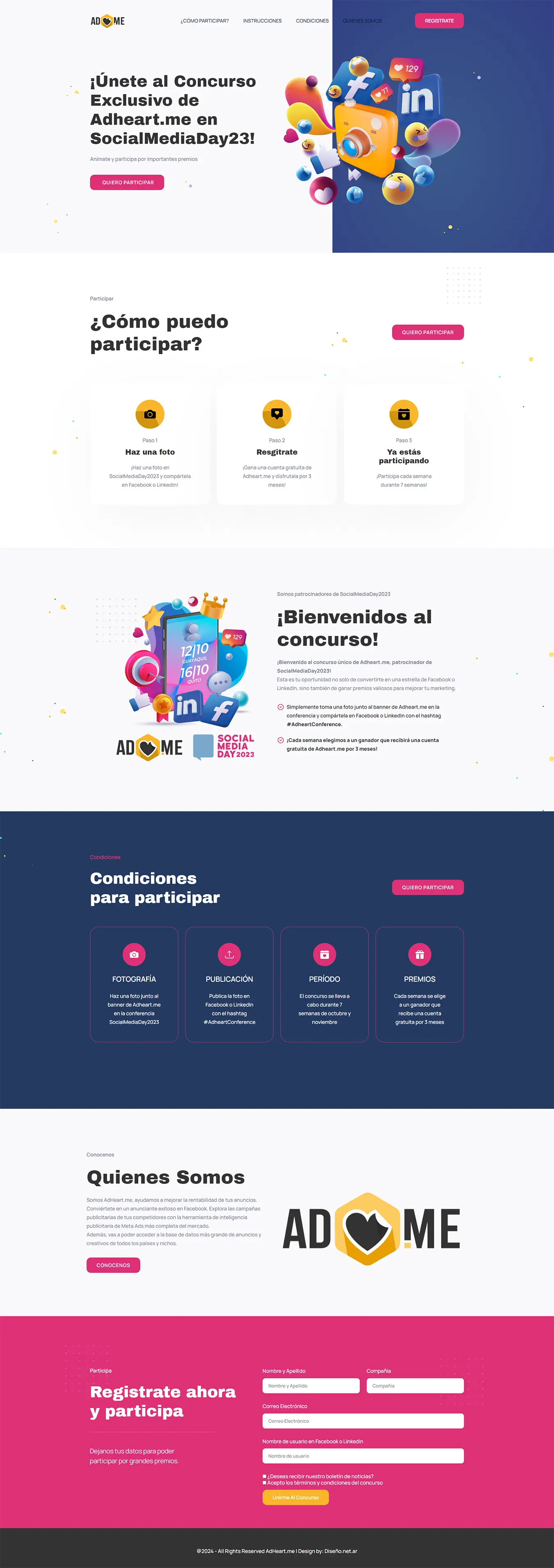Diseño Landing Pages - Ad Heart Me