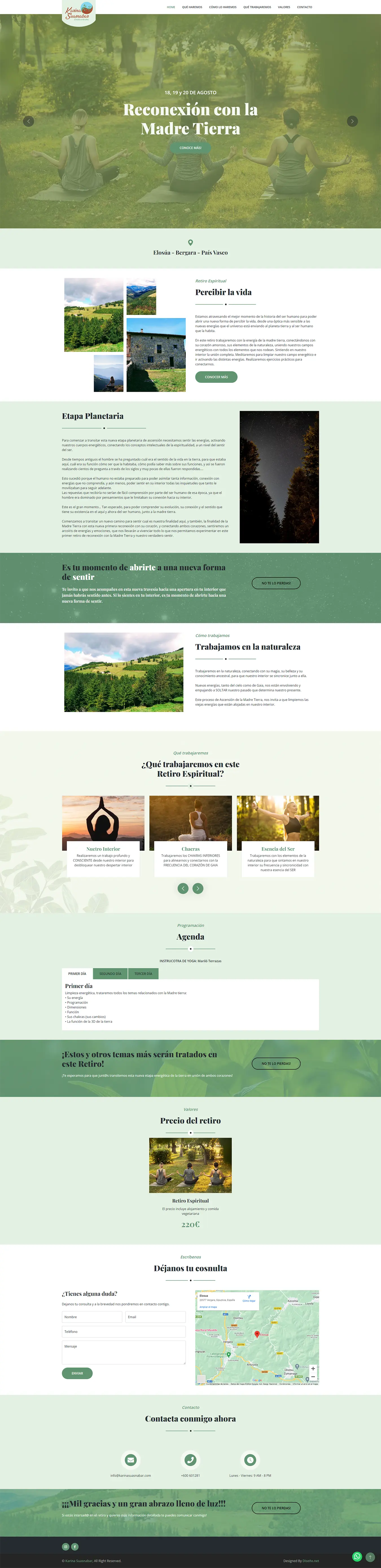 Diseño Landing Pages - Retiro Espiritual