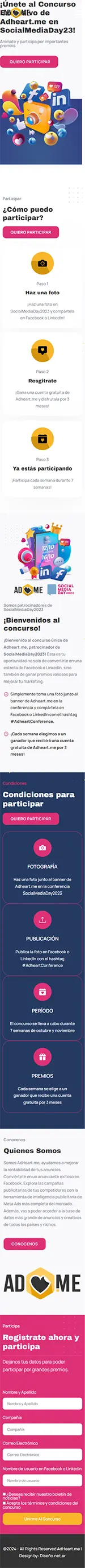 Diseño Landing Pages - Ad Heart Me