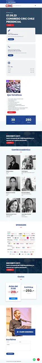 Diseño Landing Pages - Congreso CRIC Chile 23
